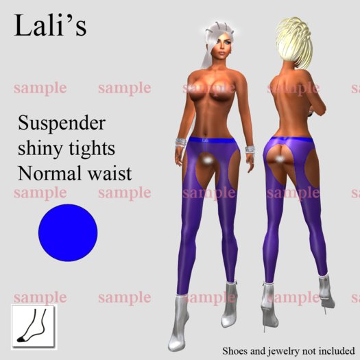 Suspender tights Normal Waist - Blue