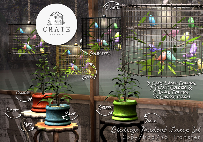 Birdcage Pendent Lamp - Silver Add/Rez