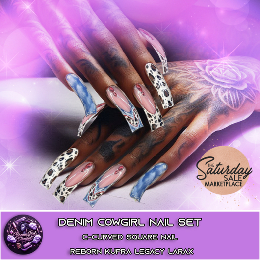 [DGS] DENIM COWGIRL CURVED NAIL SET *MP SALE*