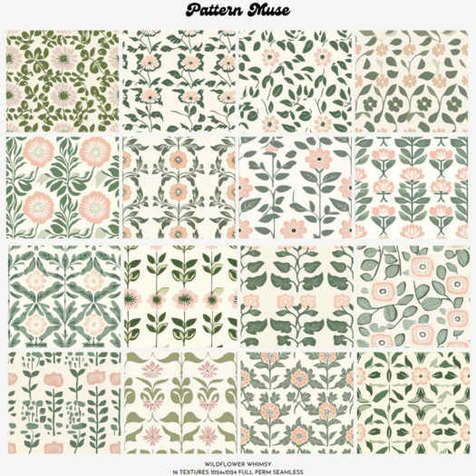 Wildflower Whimsy Seamless Textures Full Perm