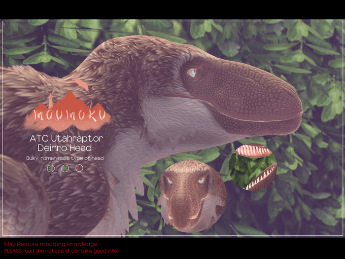 Utah Rapter Head Second Life Marketplace - : M o u m o k u : ATC Utahraptor : Deinro ...