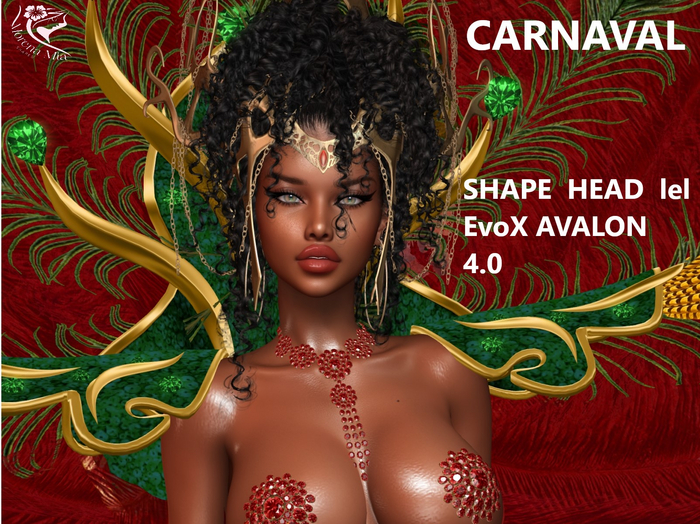  CARNAVAL  SHAPE HEAD EvoX  AVALON 4.0 Lelutka (Maitreya,larax,legacy,,Reborn,Erika ,,Belleza Gen.X Curvy.Kupra