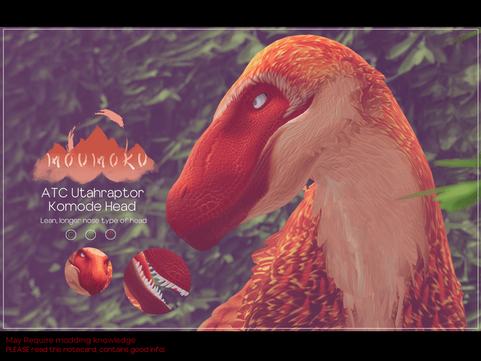 Utah Rapter Head Second Life Marketplace - : M o u m o k u : ATC Utahraptor : Komode ...
