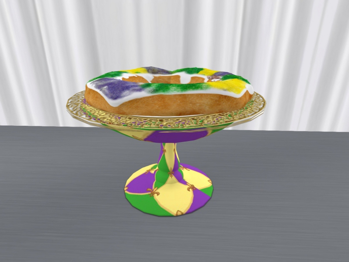 Mardi Gras King Cake w/ painted stand