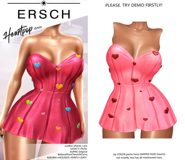 ERSCH - Heartpop Dress -hotpink-