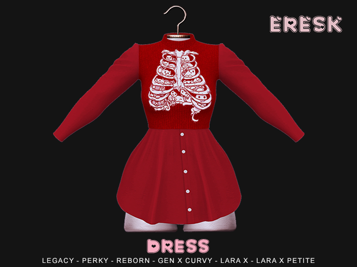 Eresk : Mabi Dress  red  print (ADD)