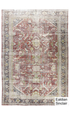 Antique Worn Red Oriental Rug