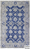 Antique Blue And Gray Oriental Rug
