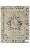 Antique Blue and Beige Oriental Rug