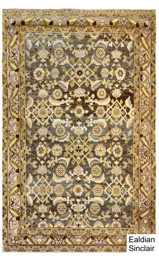 Antique Brown and Gold Oriental Rug