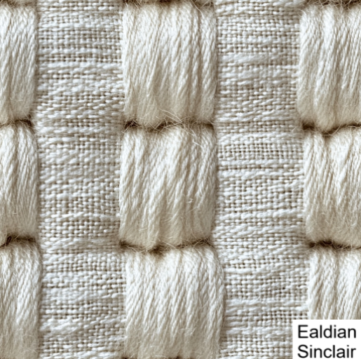Embroidered Handwoven White Wool Seamless Texture