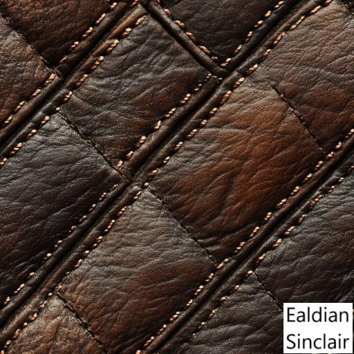 Patchwork Brown Leather With Topstitching Seamless Texture