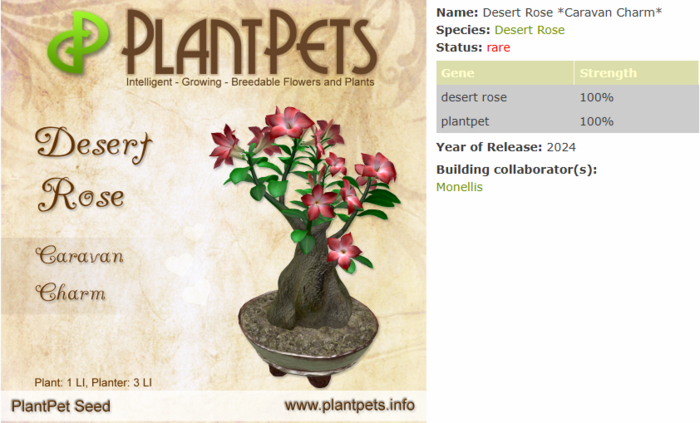 PlantPet Seed [Desert Rose *Caravan Charm*]
