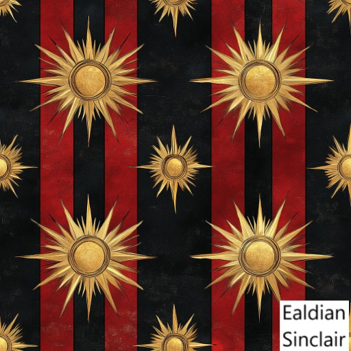 Red and Black Striped With Suns Seamless Texture