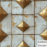 White Paint and Gilt Carved Wood Seamless Texture