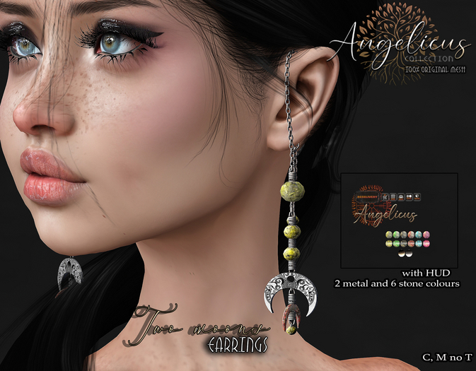 .AngelicUs.  Earrings Two moons 