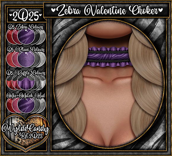 Valentine Choker .:Zebra:.♡.:Universal:.
