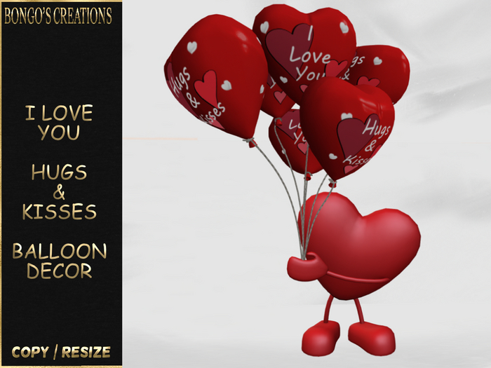 BMC5605 - HUGS & KISSES - I LOVE YOU - BALLOON DECOR