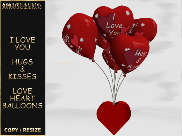 BMC5606 - I LOVE YOU - HUGS & KISSES - GROUND BALLOONS