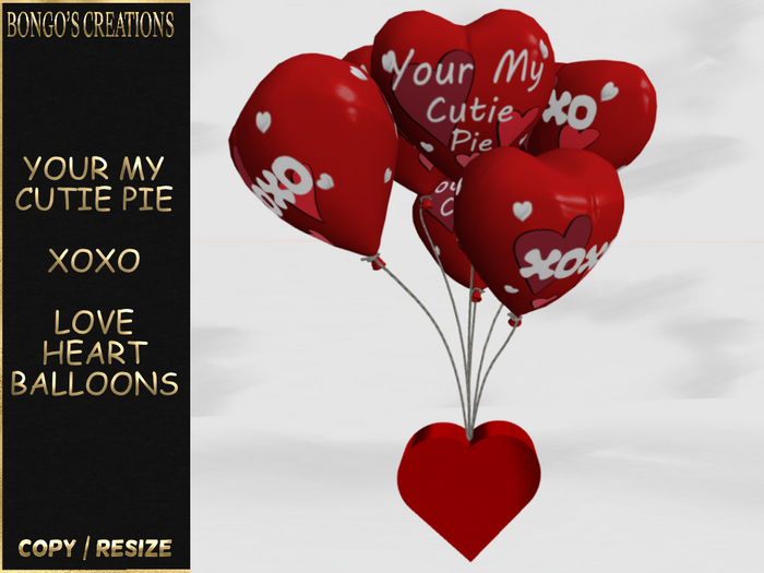 BMC5607 - YOUR MY CUTIE PIE - XOXO -  GROUND BALLOONS
