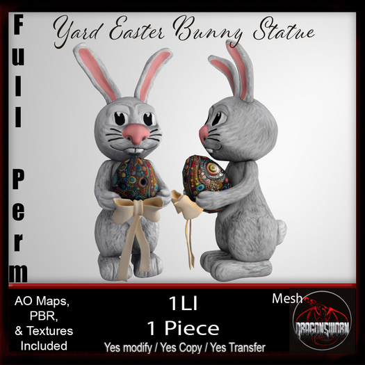 Full Perm Yard Easter Bunny Statue