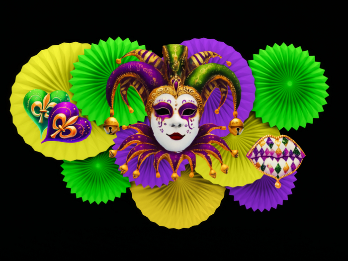 MC Mardi Gras Festive Fan Banner Deco