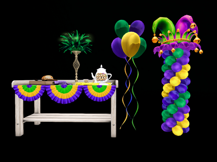 MC Mardi Gras Tea Time Country Table Set