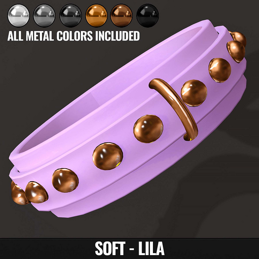 [YAN] Classic collar with studs - soft set - lila