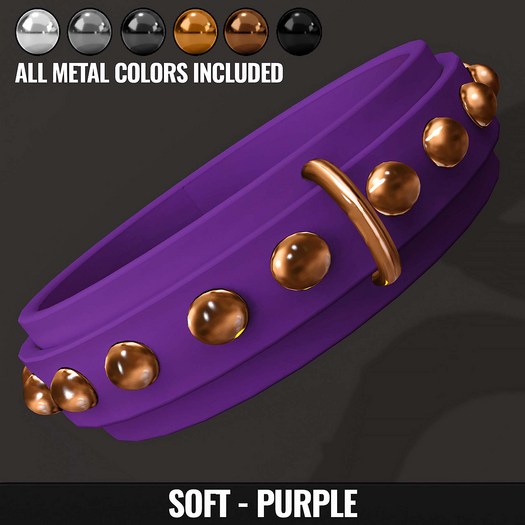 [YAN] Classic collar with studs - soft set - purple