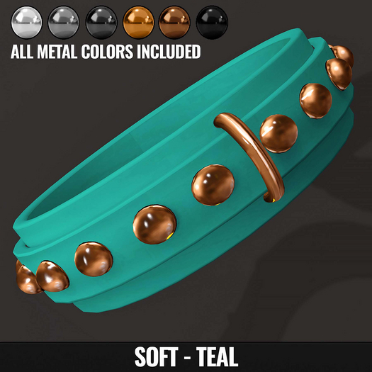 [YAN] Classic collar with studs - soft set - teal