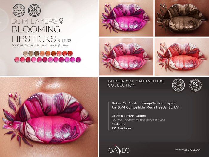 NEW !!! [GA.EG] Lipsticks - B-LP33 Blooming - BOM [SL] 2K