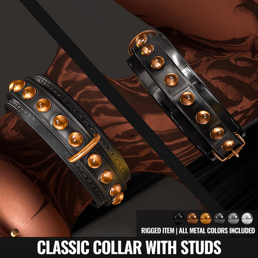 [YAN] Classic collar with studs  FATPACK