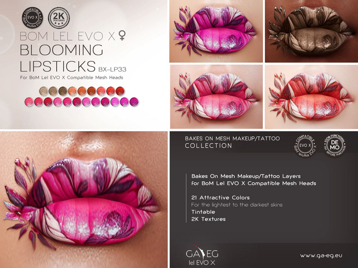 NEW !!! [GA.EG] Lipsticks - BX-LP33 Blooming - BOM [EVO X] 2K