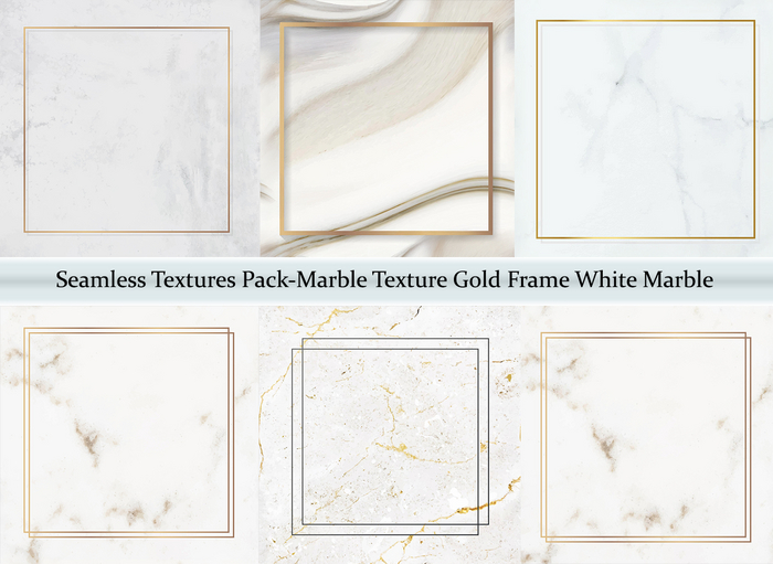 Pack marble gold frame white marble