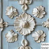 White and Pale Blue Carved Rosette Seamless Texture