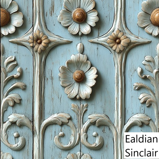 Pale Blue and White Carved Wood Seamless Texture