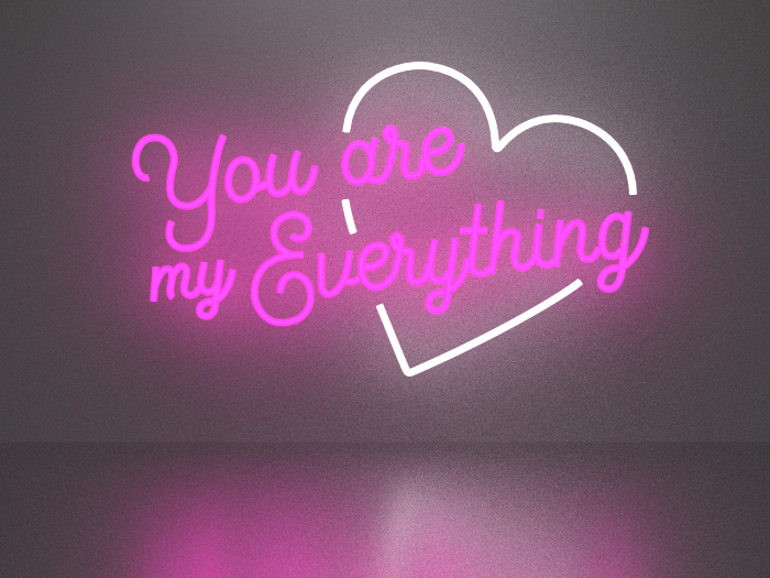 You are my everything neon sign Full Permission