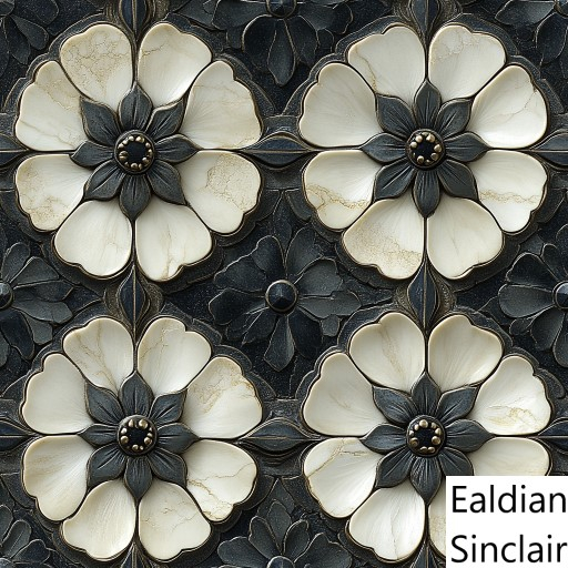 Ivory Inlaid Floral Seamless Texture