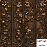 Gilded Carved Floral Wood Seamless Texture