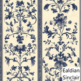 Blue Floral Stripe Seamless Texture