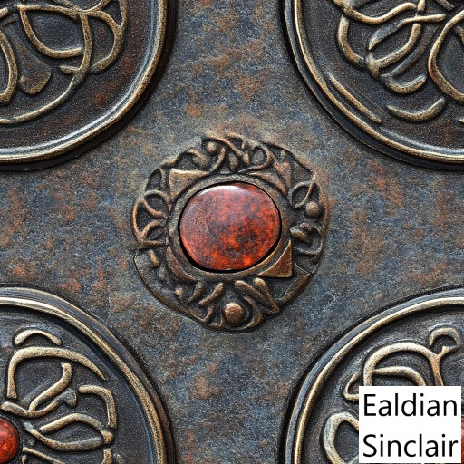 Bronze Celtic Metal With Cabochon Stone Seamless Texture