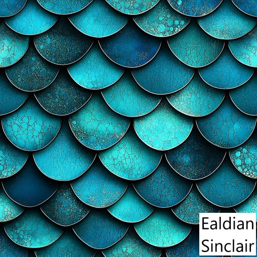 Teal Dragon Scale Seamless Texture