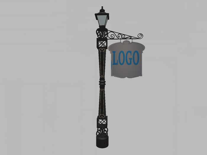 Column with light and sign - MESH - FULL PERM