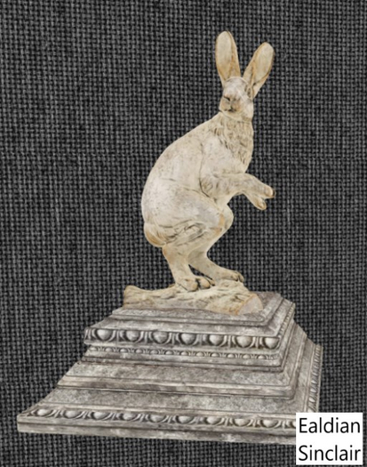 Antique Rabbit Garden Statue on Stone Plinth