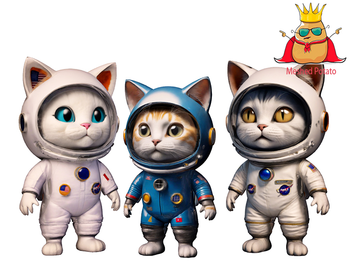 Meshed Potato - Astronaut Cat Full Perm