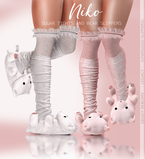 Niko* Bear Slippers Pink (unpacker)