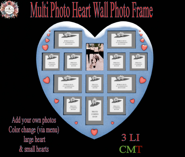 *LKK* Multi Photo Heart Wall Photo Frame  