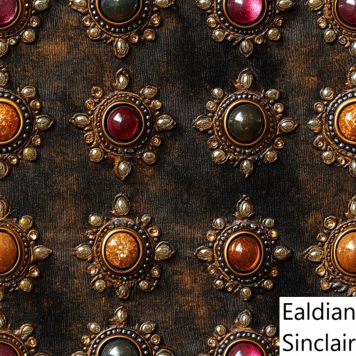 Cabochon Encrusted Brown Velvet Seamless Texture
