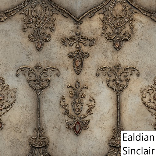 Gold Decorated Distressed White Paint Seamless Texture