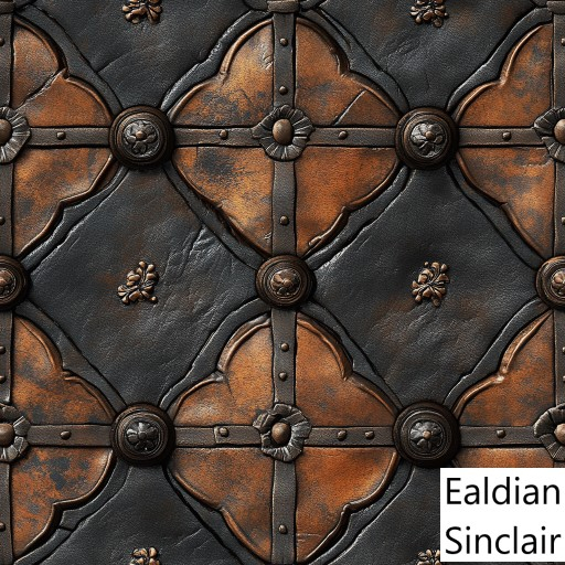 Patterned Leather Work With Metal Seamless Texture